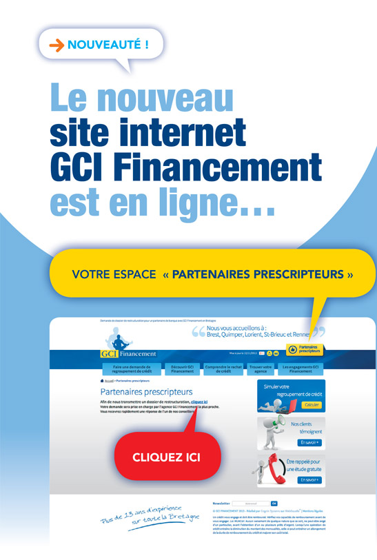 Nouveauté : Le nouveau site internet GCI Financement est en ligne... Votre espace partenaires prescripteurs